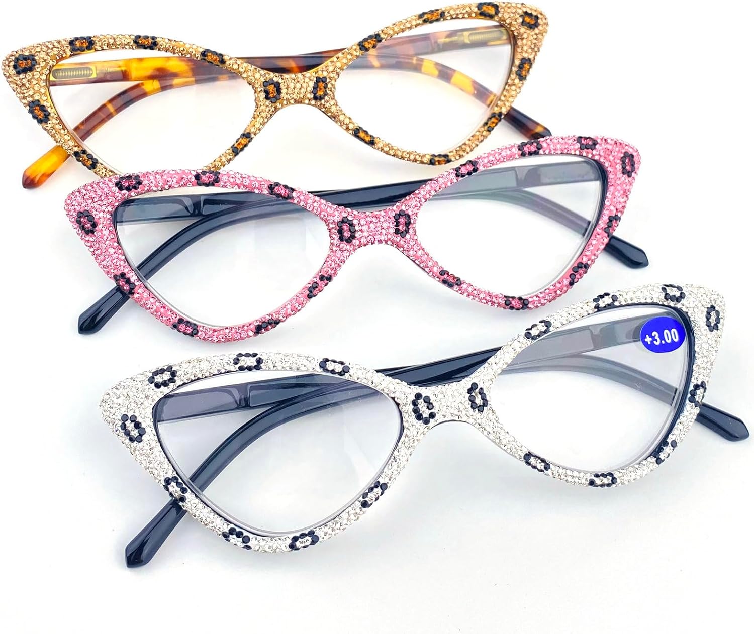 Gafas de lectura brillantes con diamantes de imitación para mujer, ojo de gato, bloqueo de luz azul, lupa para fiesta de diamantes