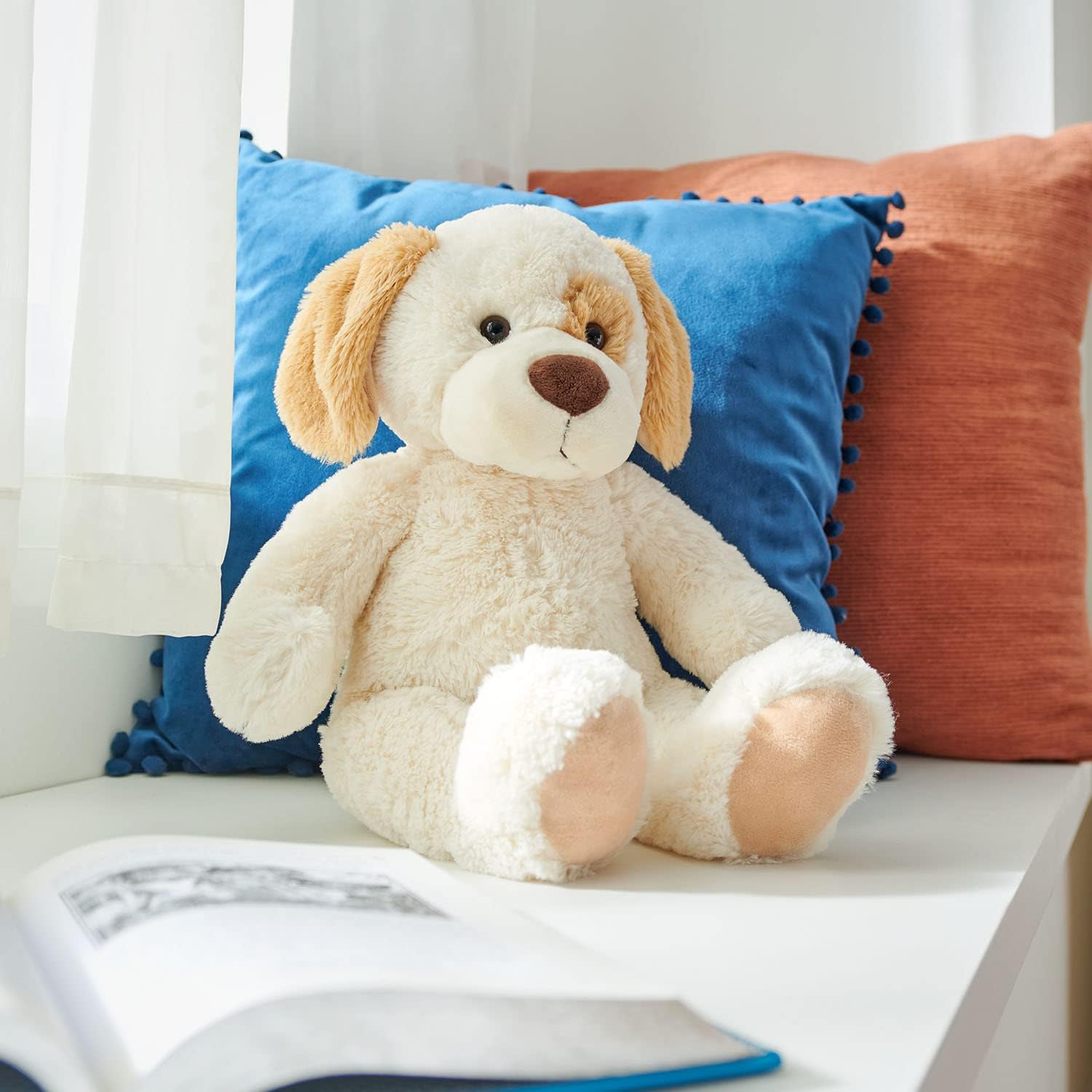 Tempur-Pedic TEMPUR-Cachorro de peluche de peluche, color blanco, 16 pulgadas