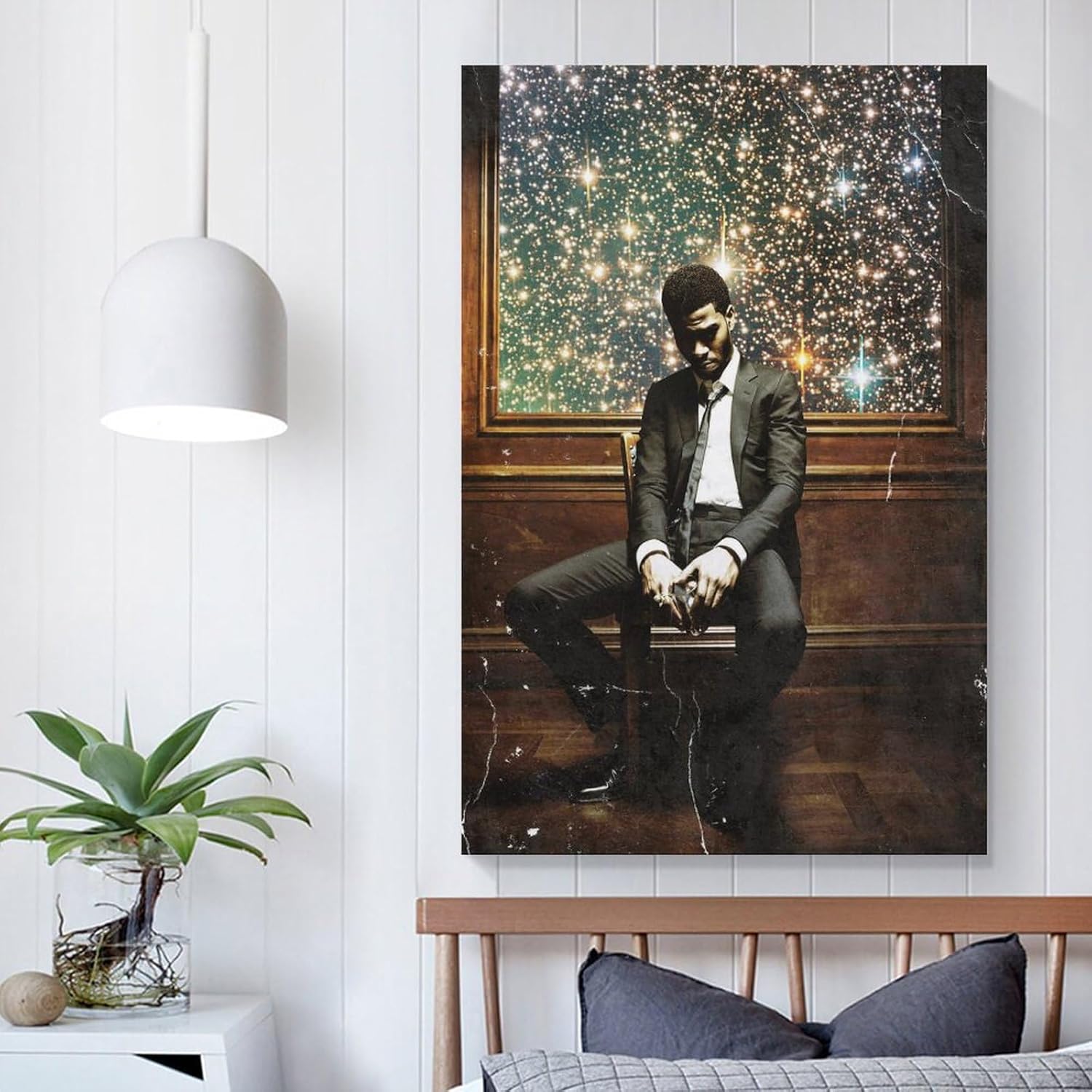 Pósters e impresiones de arte infantil Cudi Póster de hombre en la luna, 2 portada de álbum de música, pinturas artísticas, lienzo, decoración de