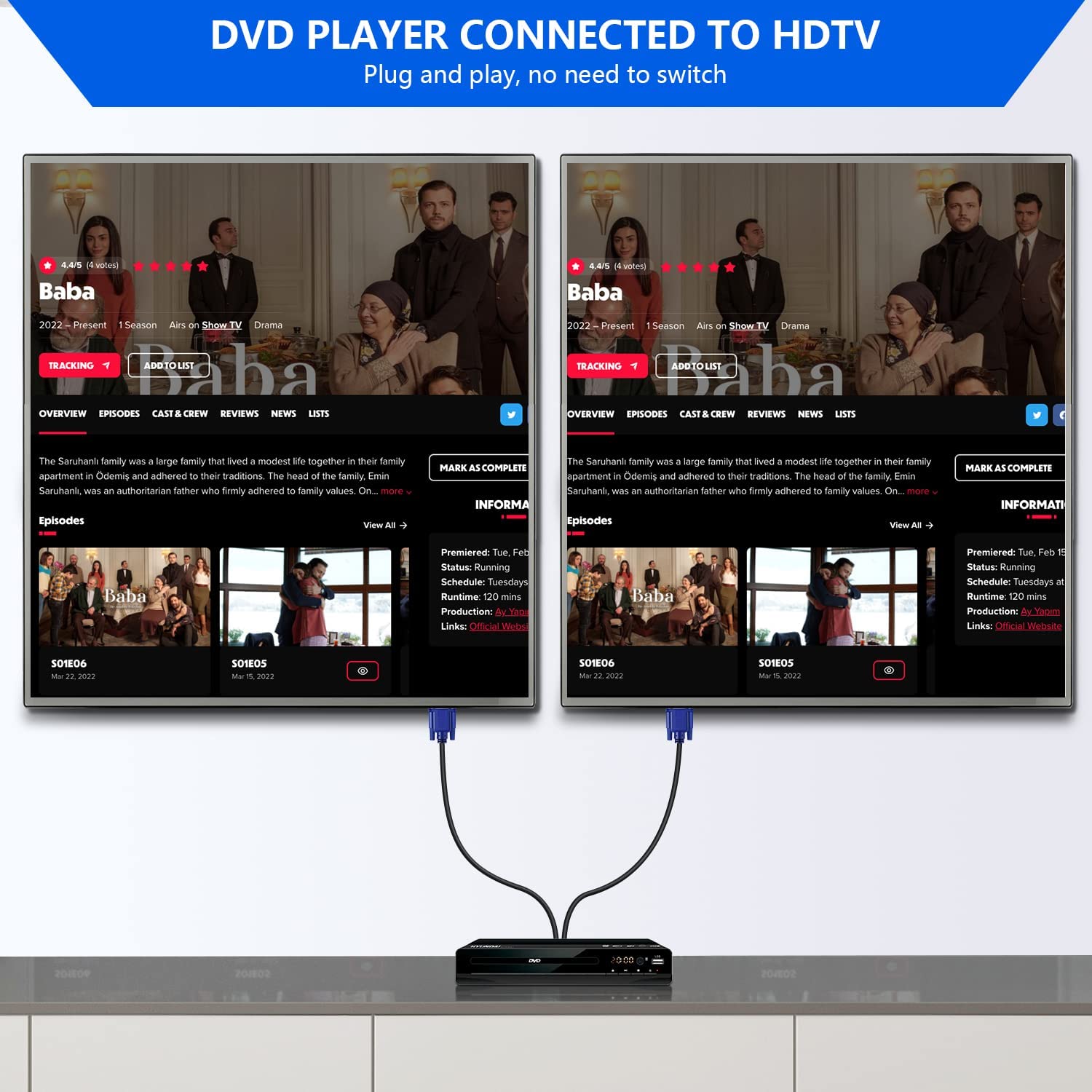 PASOW Cable divisor VGA de doble monitor Y adaptador de video 1 macho a 2 macho, compatible con duplicación de pantalla 1080P Full HD para
