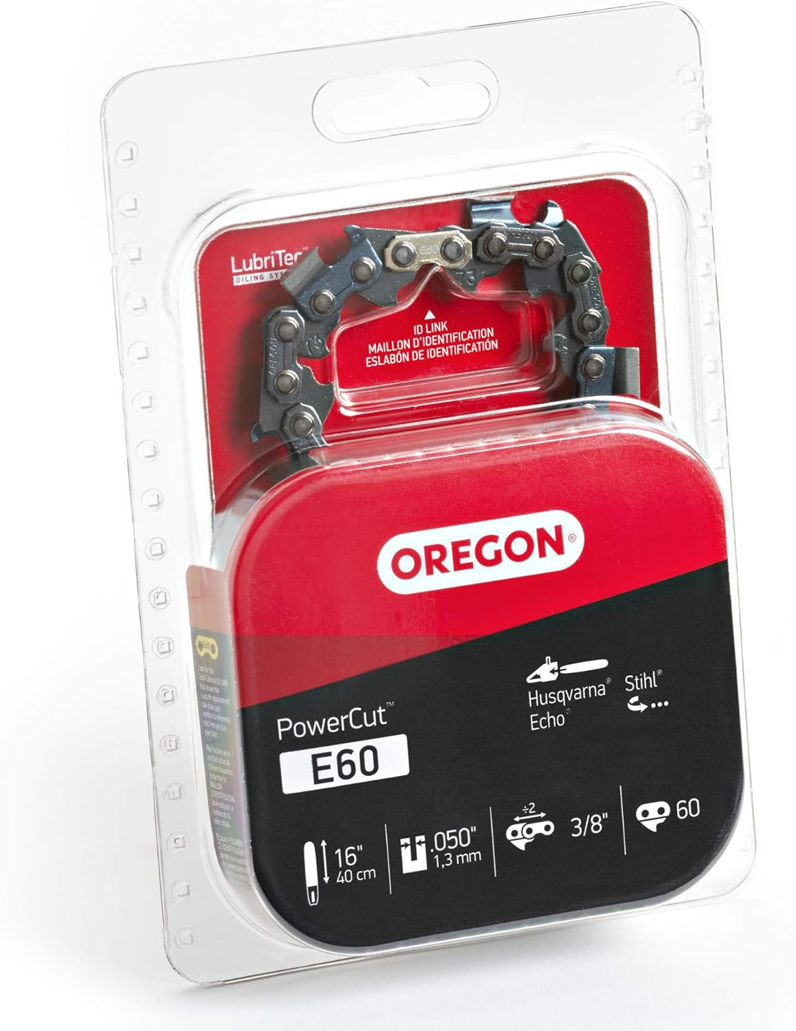 Oregon E60 PowerCut – Cadena de motosierra de 16 pulgadas, se adapta a Husqvarna, Stihl, Echo