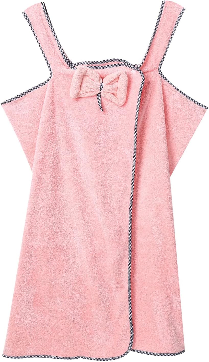 Albornoz de algodón para niños y niñas, toalla de baño de spa, toalla de baño, paño de rizo, bowknot para bañarse, cubrir el cuerpo