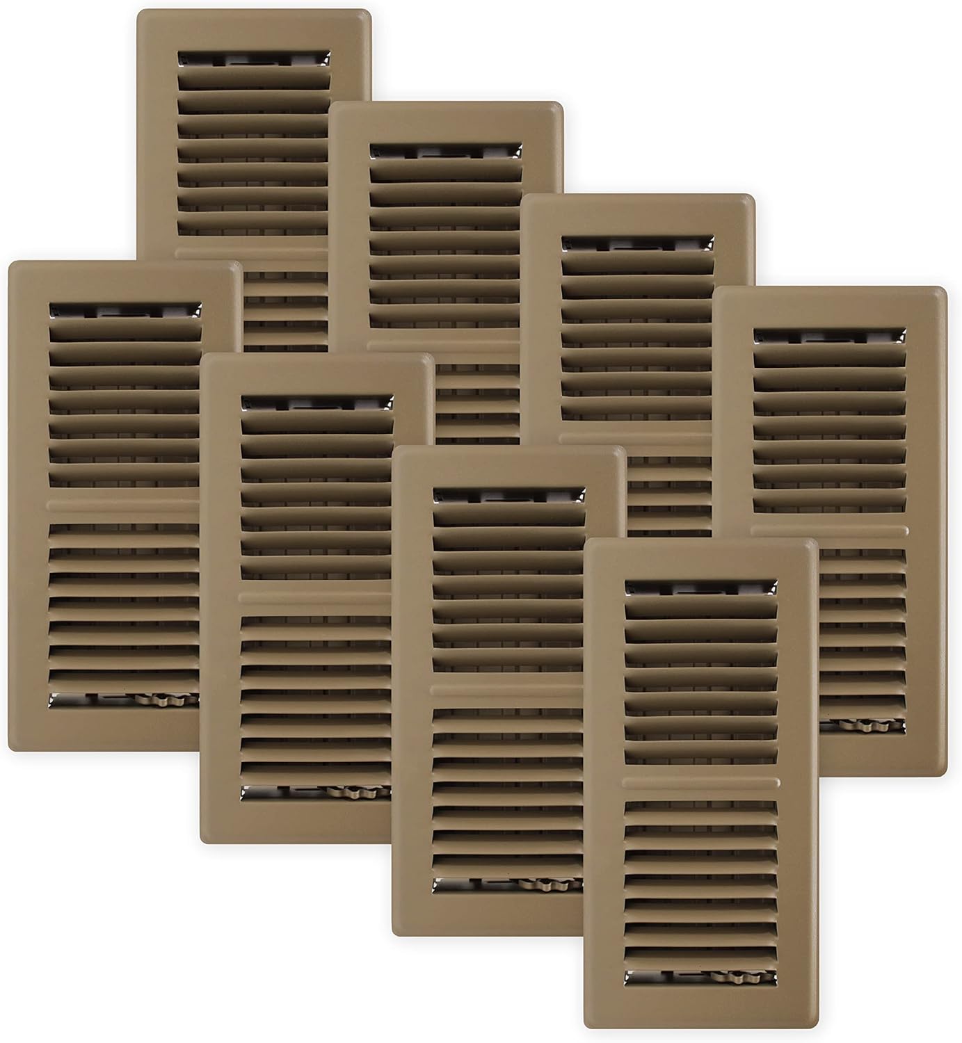 Decor Grates PG410-BWN-8 Pro Rejillas de acero para piso, 4 x 10 pulgadas, marrón, (paquete de 8)