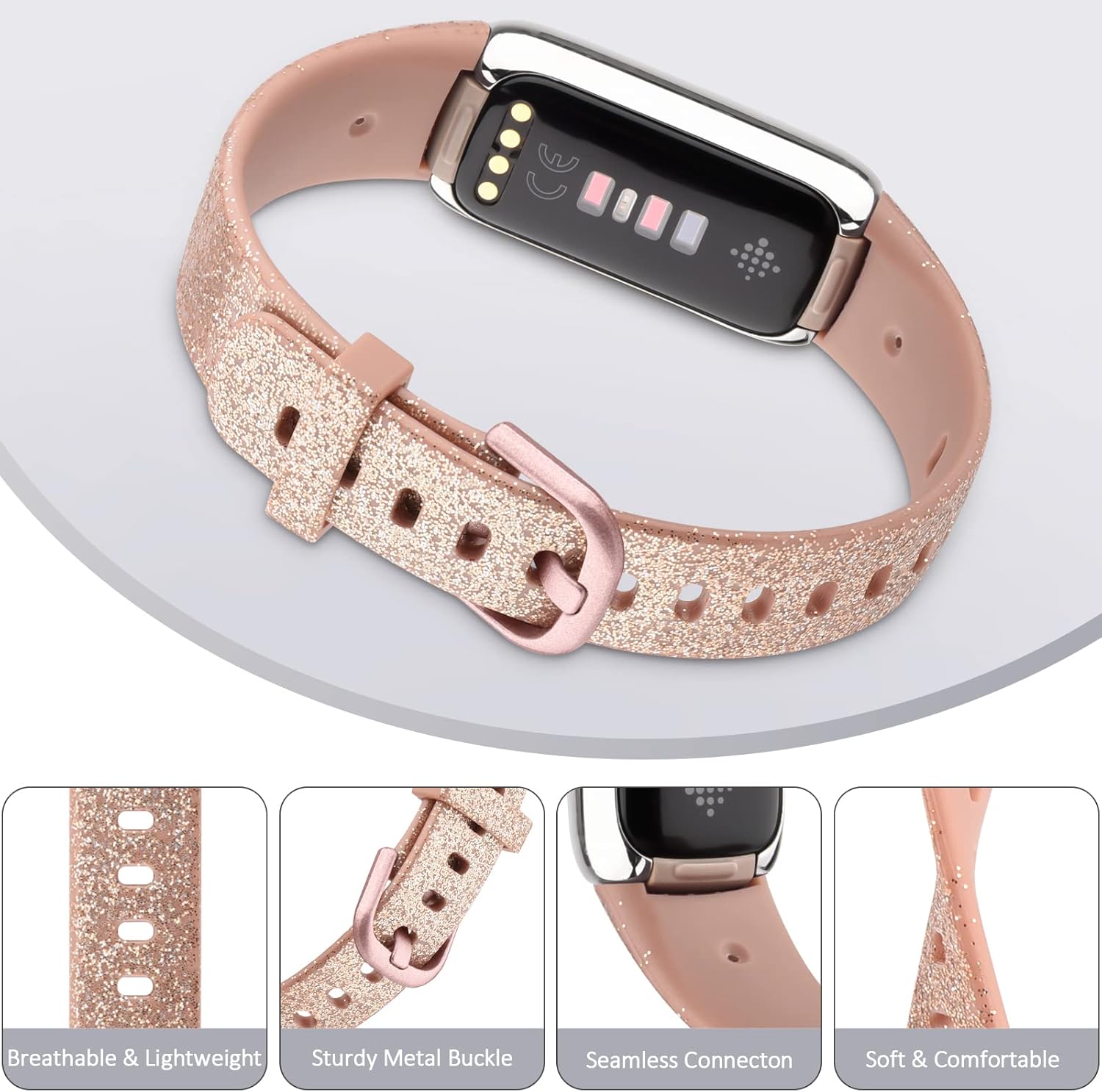 Paquete de 4 bandas para Fitbit Luxe, correa de repuesto de silicona suave para Fitbit LuxeLuxe edición especial, rastreador de fitness para mujeres