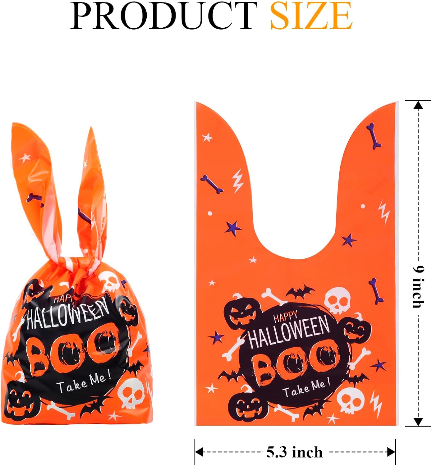 idolpack Bolsas de dulces de Halloween, bolsas de dulce o truco, bolsas de regalo, bonitas bolsas de plástico para regalo de galletas, dulces,
