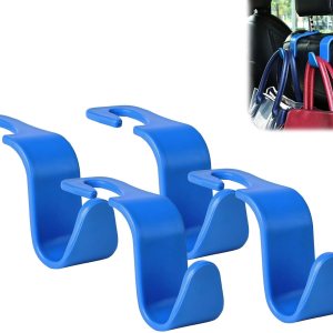 Amooca Paquete de 4 ganchos para reposacabezas de asiento de automóvil, organizador universal de almacenamiento de automóvil, para bolso, bolso, Amooca Paquete de 4 ganchos para reposacabezas de asiento de automóvil, organizador universal de almacenamiento de automóvil, para bolso, bolso,
