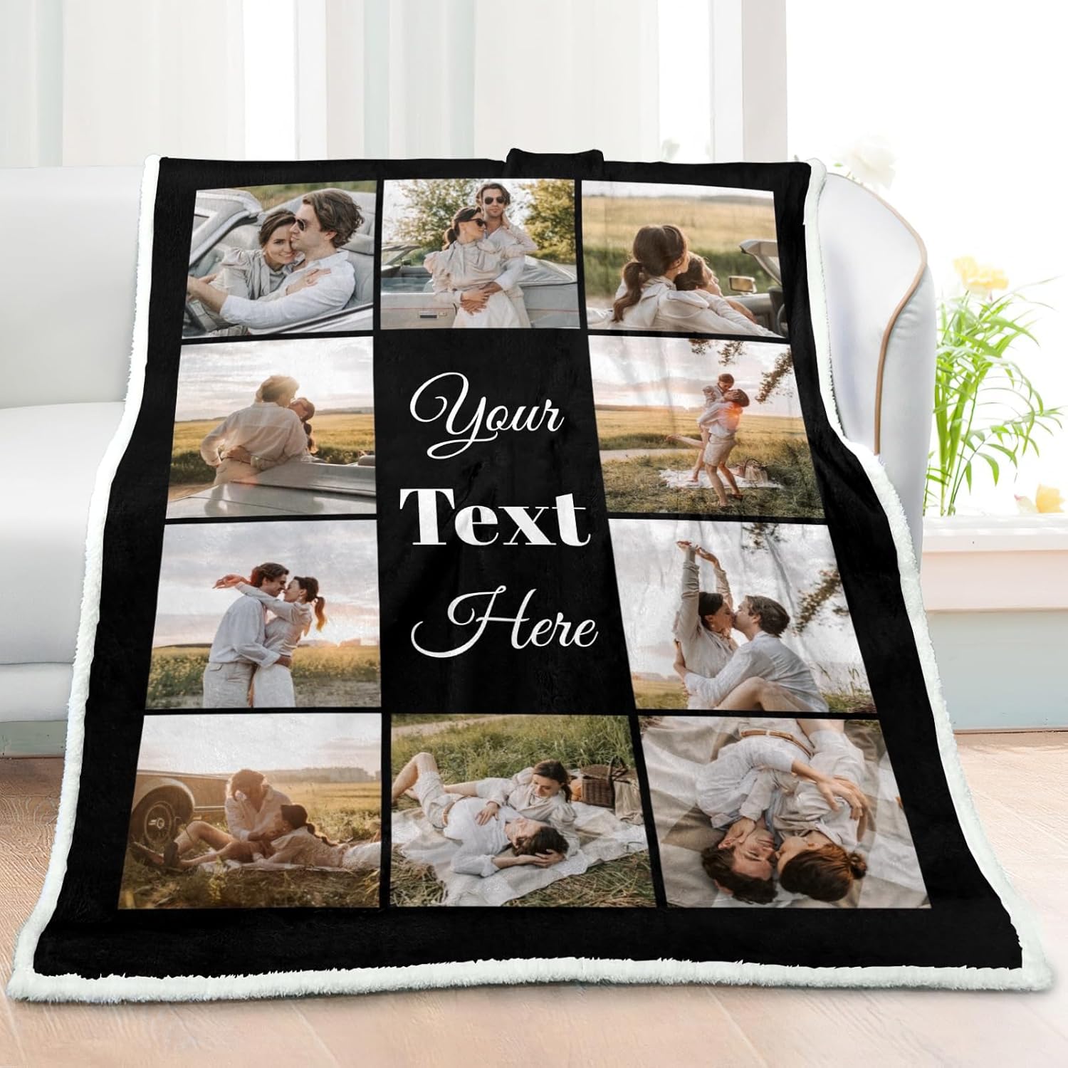 Manta personalizada con imagen, regalos personalizados para cumpleaños, aniversario, Navidad, Año Nuevo, 10 fotos, 30 x 40 pulgadas (Sherpa)