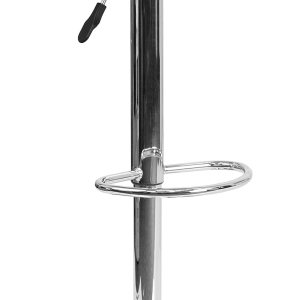 Flash Furniture Taburete de bar de altura ajustable de vinilo negro contemporáneo con asiento ondulado acolchado y base cromada Flash Furniture Taburete de bar de altura ajustable de vinilo negro contemporáneo con asiento ondulado acolchado y base cromada