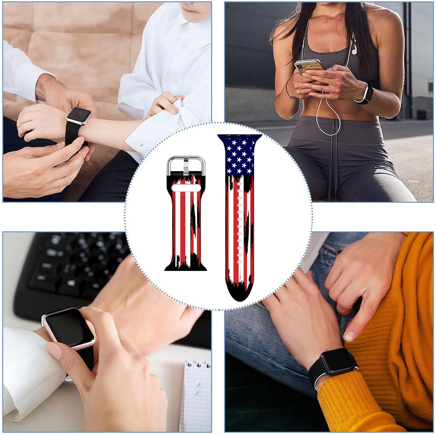 Correas ajustables de silicona para reloj de enfermera, compatible con Apple Watch de 38404142441.772 in, correa ajustable de silicona para iWatch