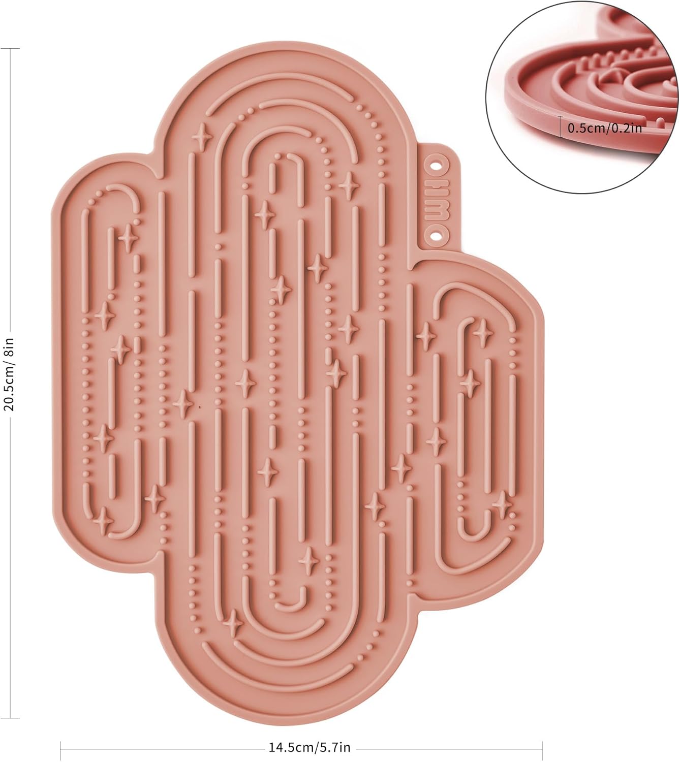 OHMO – Alfombrilla para lamer cactus para perros y gatos (paquete de 2) Comedero lento para mascotas fácil de limpiar con ventosas, almohadilla para