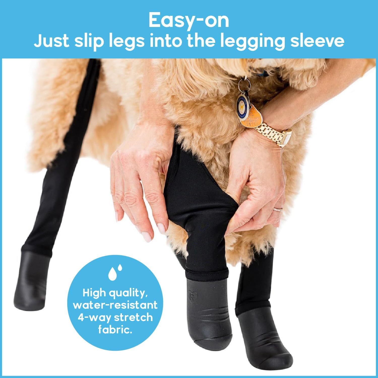 Walkee Paws Leggings de lujo fáciles de poner para perro, vistos en Shark Tank, botas de nieve para perro para invierno, lluvia, humedad y nieve,