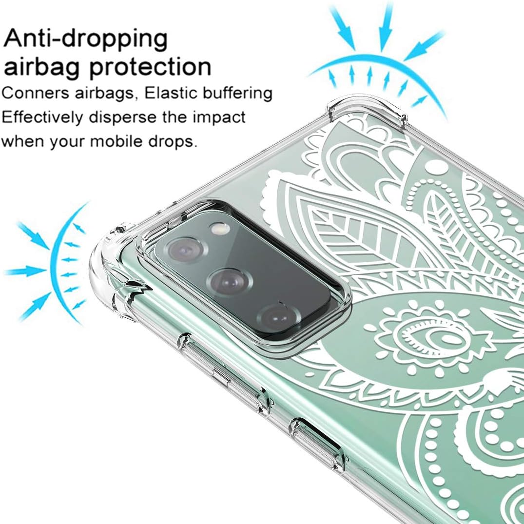 Osophter funda flexible para Samsung Galaxy S20 FE 5G, diseño floral, para niñas y mujeres, absorción de golpes, de goma de poliuretano termoplástico