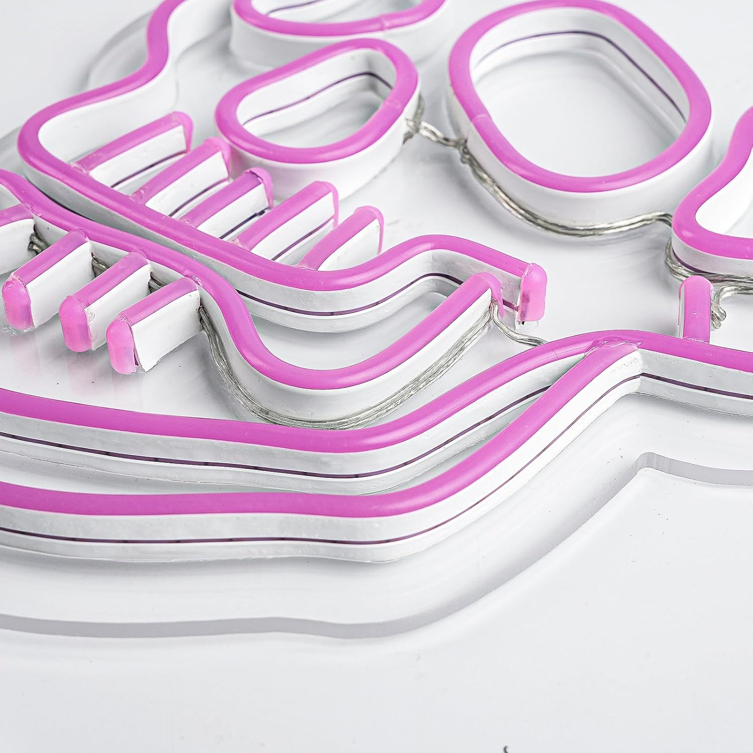 Arte de pared de calavera rosa, decoración de letrero de neón de Halloween, decoración de pared con alimentación USB y batería, letrero de luz de