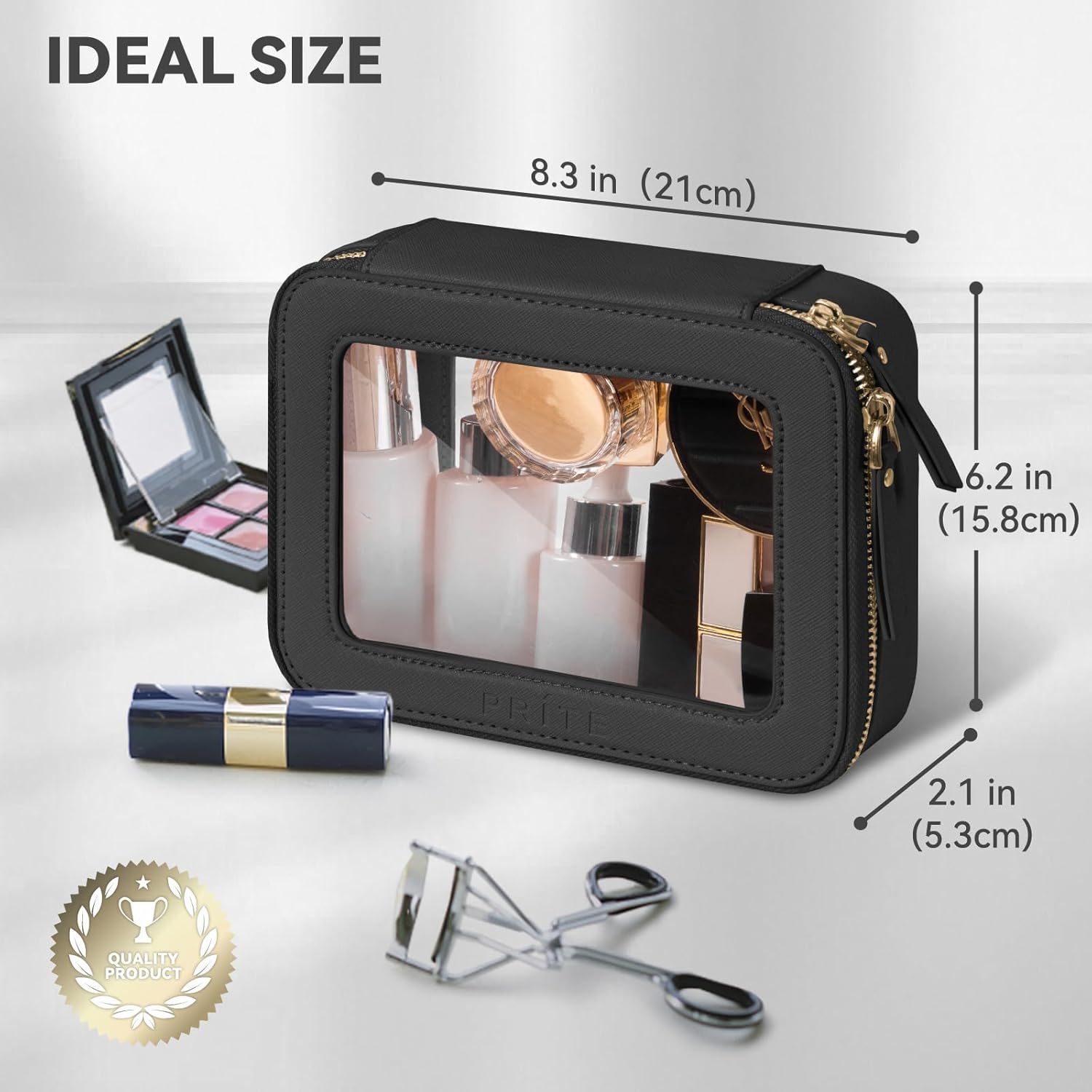 Bolsa de maquillaje transparente, estuche organizador de cosméticos, bolsa de aseo de viaje impermeable, bolsa de cuidado de la piel con cremallera