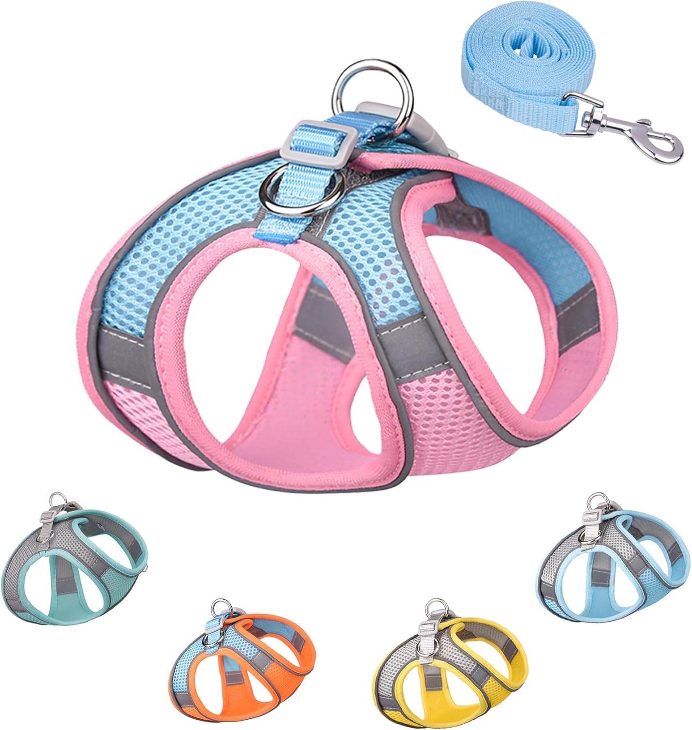 Arnés para perro para perros pequeños y medianos, fácil de poner, arnés de malla suave y juego de correa para gatitos y cachorros, arnés ajustable