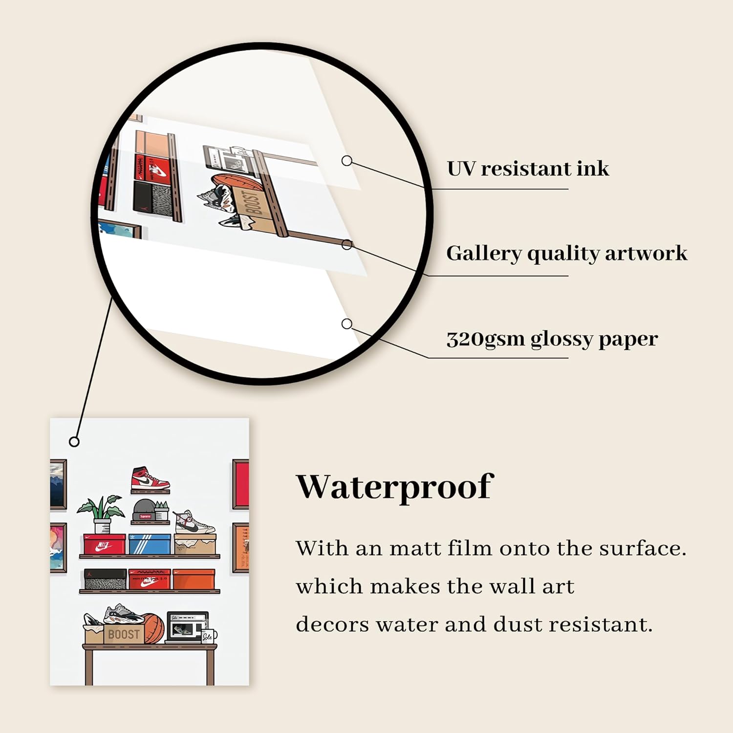 lixinxuyang – AJ Art Wall, póster de tenis – Decoración de habitación Hypebeast, póster de colección grande de zapatillas deportivas, póster de