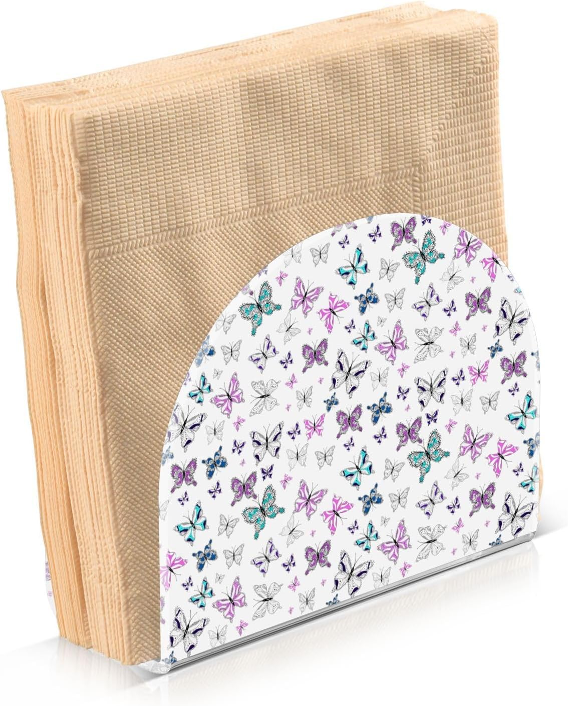 Napkin Holder Butterfly Napkin Holders for Tables, Clear Acrylic Napkin Holders Cocktail Napkin Holder for Kitchen Restaurant Bar Home Decor 2 Pack