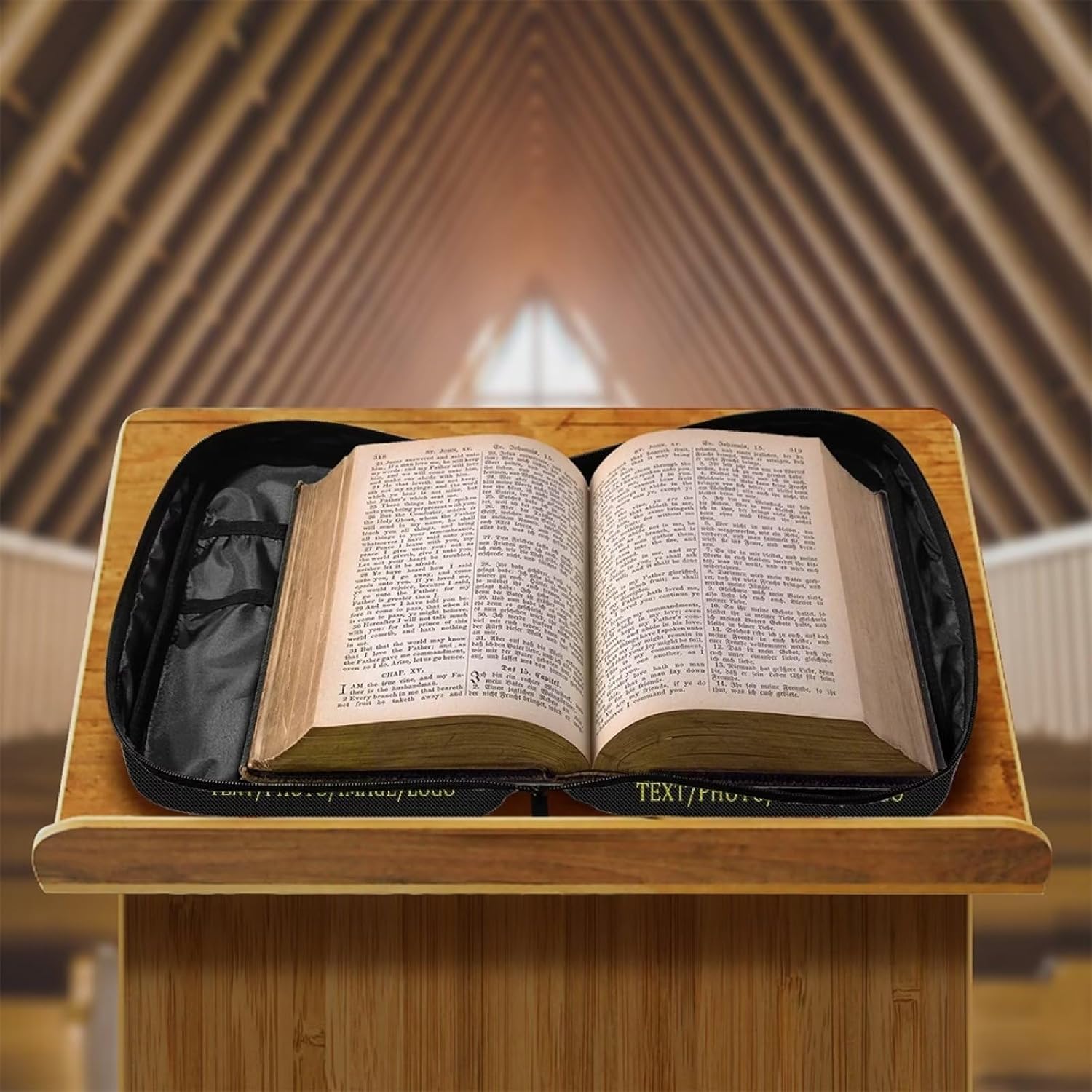 Funda para la Biblia, añade tu diseño de foto, funda de libro para mujeres y hombres, bolsa protectora con asa y bolsillo con cremallera, funda para