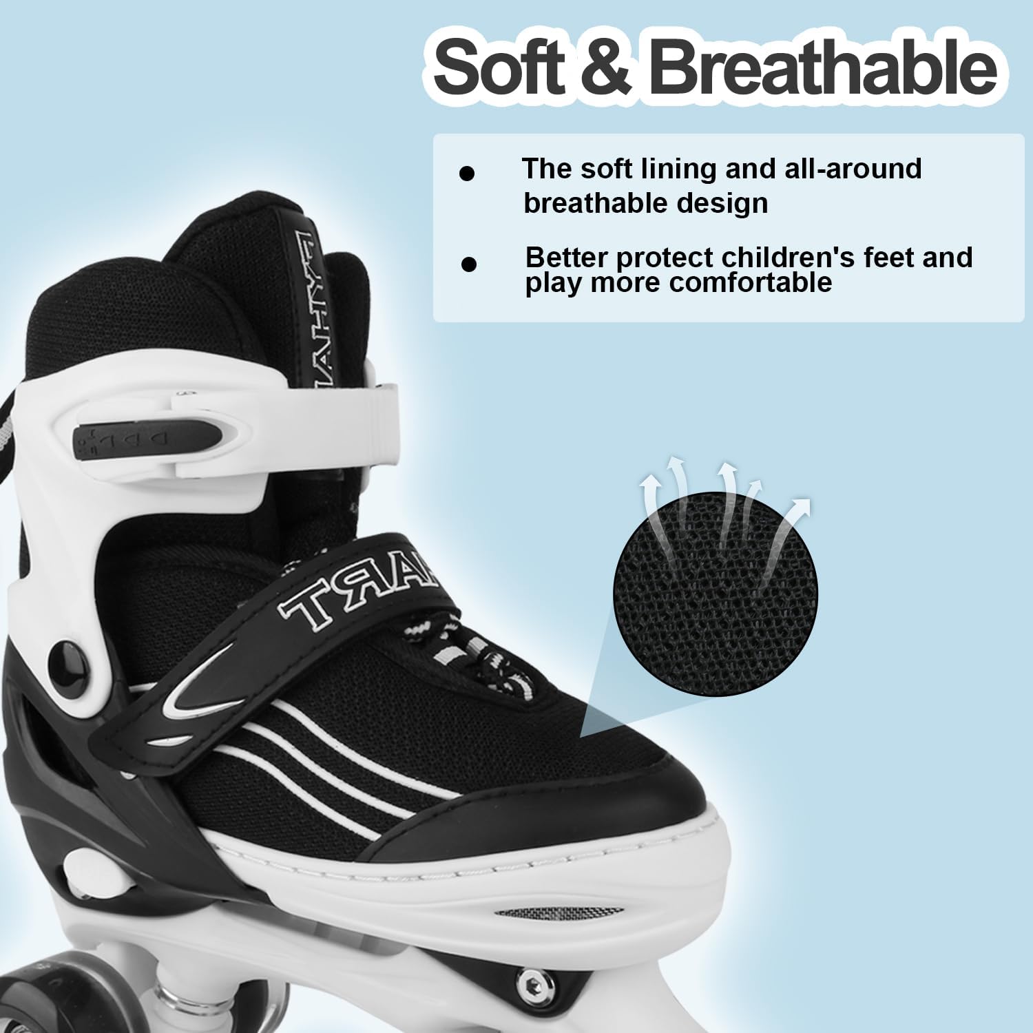 SYXKJ Patines ajustables de 4 tamaños para niños y niñas, patines para niños con todas las ruedas iluminadas para niños pequeños, principiantes,