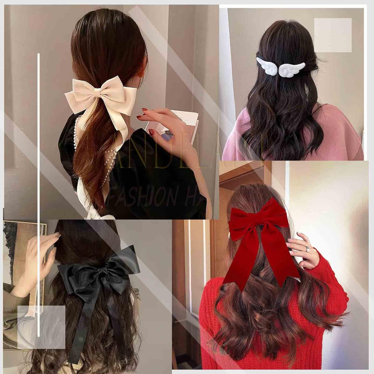 Pinzas para el pelo vintage con alas de ángel de felpa rosa, pasadores de pelo de ala de ángel de dibujos animados franceses, pinzas de pelo