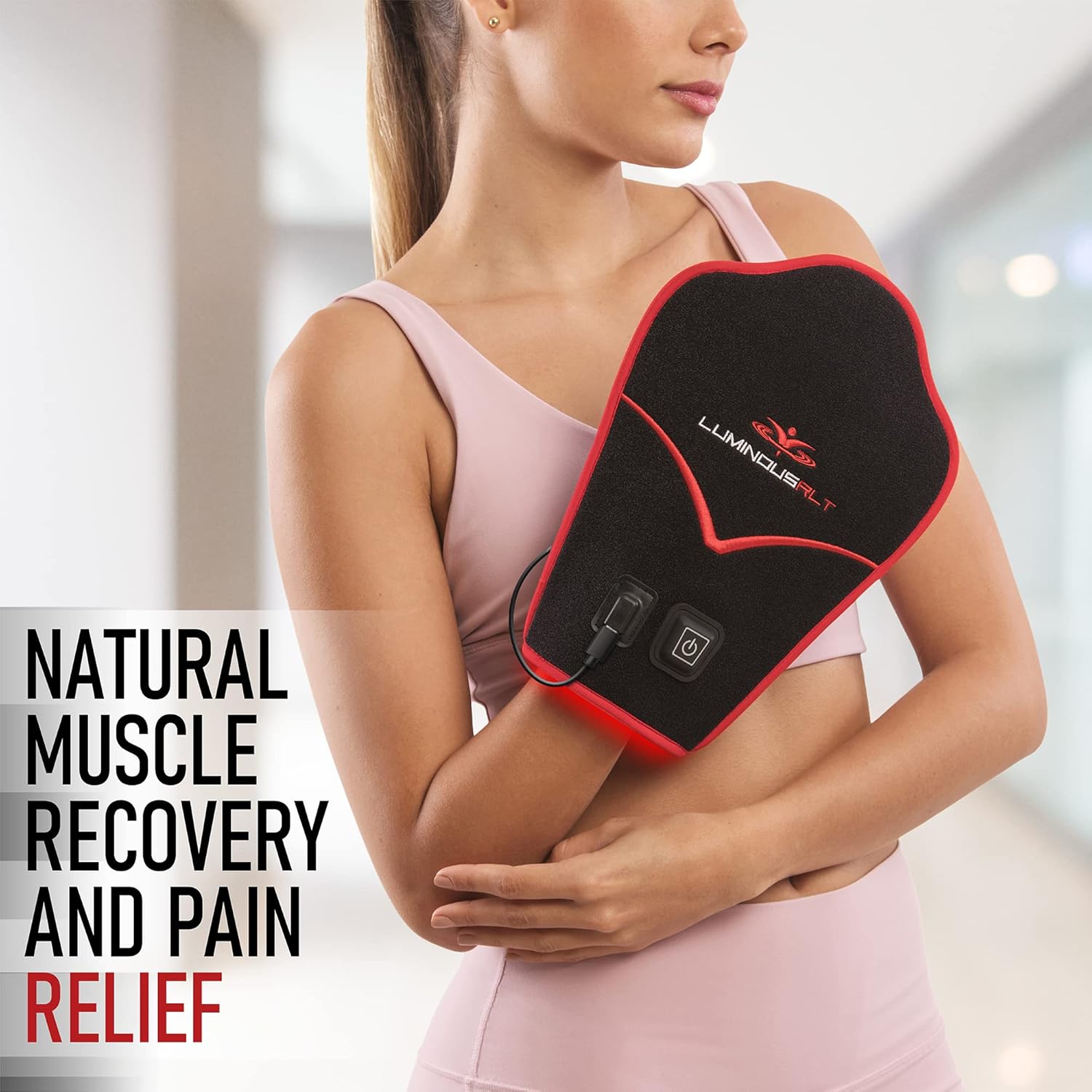 Manopla de mano con terapia de luz roja, dispositivo de terapia de luz infrarroja con apagado automático que promueve el alivio del dolor de mano y