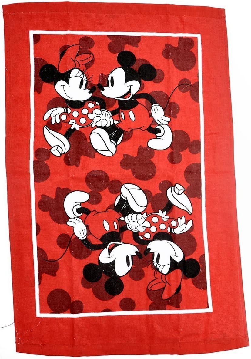 Disney Juego de cocina de 3 piezas con soporte para ollas y toalla de cocina (Mickey Minnie Red)
