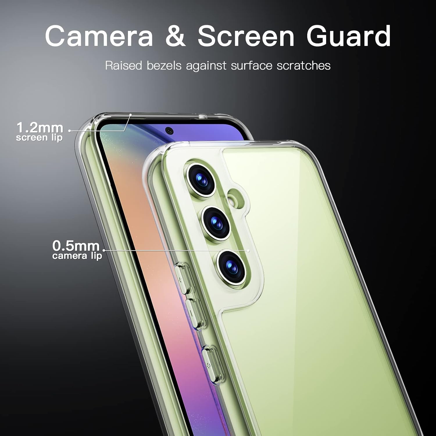 JETech Funda para Samsung Galaxy A54 5G de 6.4 pulgadas, no amarillenta a prueba de golpes, funda protectora para teléfono, parte trasera de