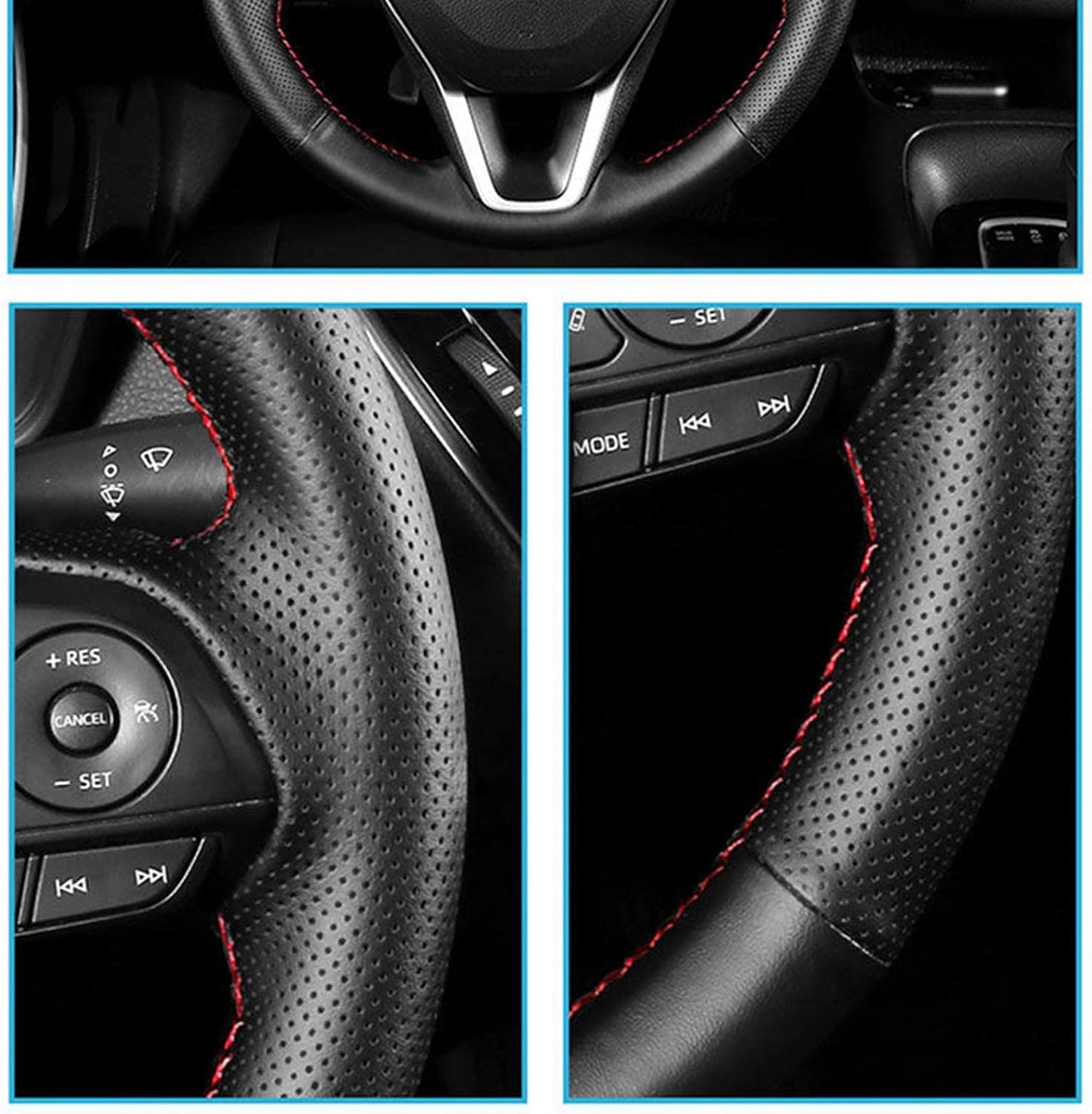 Funda de cuero cosida a mano para volante de automóvil, apta para Kia K3 2013 K2 Rio 2015 2016 Ceed Cee’d 2012-2017 Cerato Accesorios