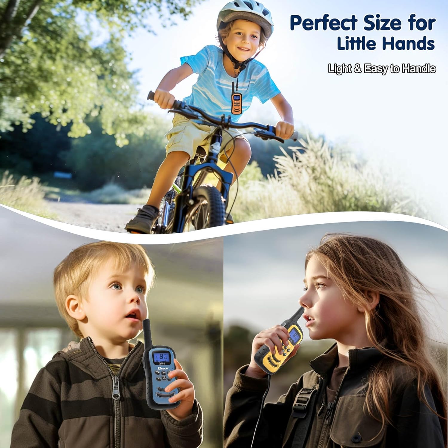 Walkie Talkies para niños, paquete de 2 unidades, juguete recargable para niños de 3 a 12 años, walkie talkie de largo alcance con 22 canales y