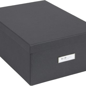 Bigso Katia Caja de almacenamiento plegable, caja organizadora plegable laminada de papel, organizador de caja de fibra de cartón con tapa y soporte Bigso Katia Caja de almacenamiento plegable, caja organizadora plegable laminada de papel, organizador de caja de fibra de cartón con tapa y soporte