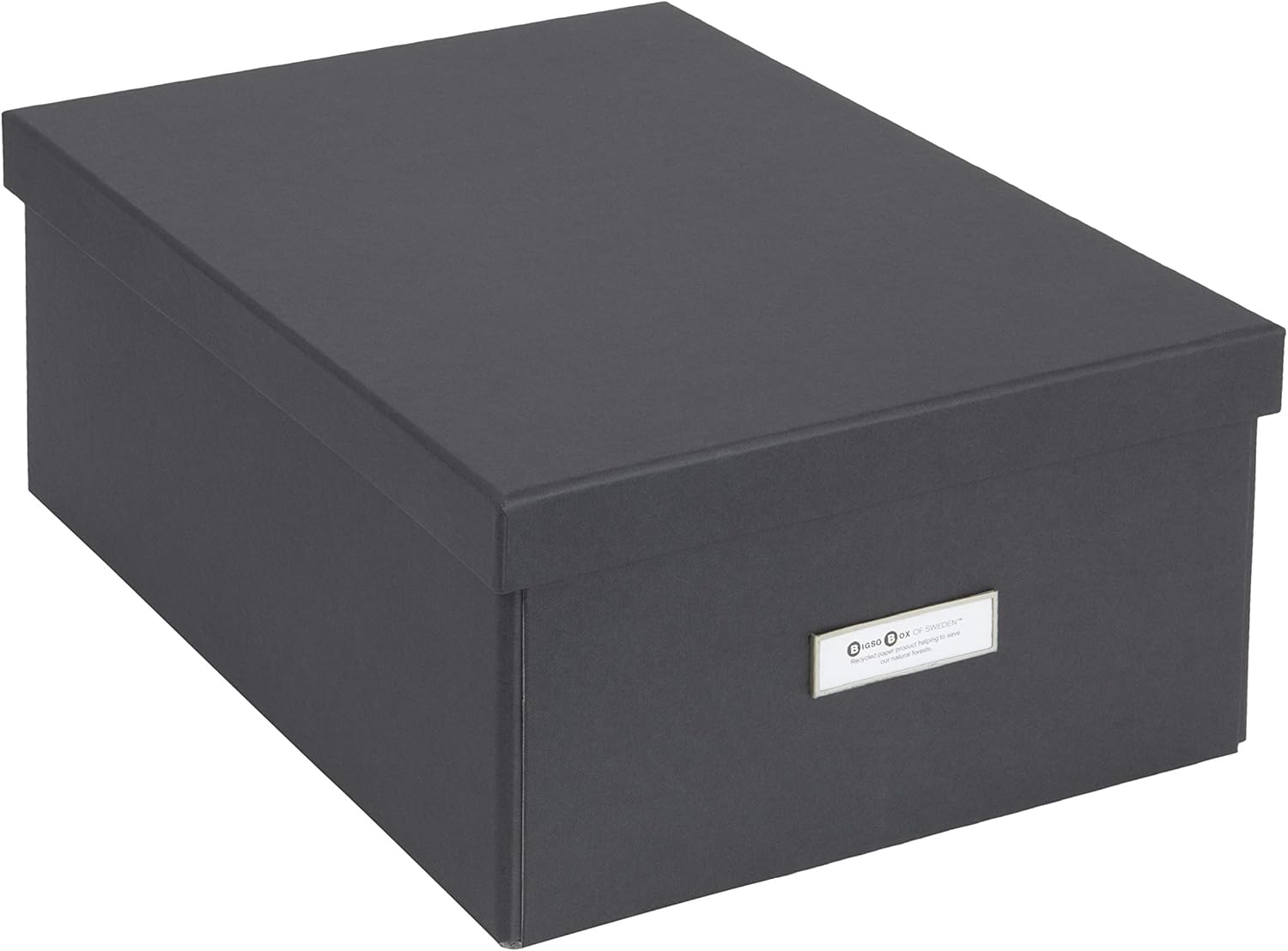 Bigso Katia Caja de almacenamiento plegable, caja organizadora plegable laminada de papel, organizador de caja de fibra de cartón con tapa y soporte