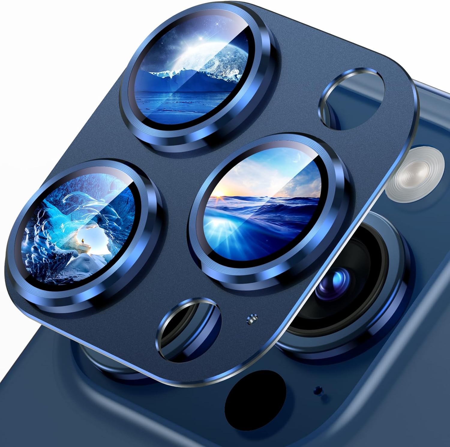 Uyiton Protector de lente de cámara compatible con iPhone 15 ProiPhone 15 Pro Max, no es fácil de romper fuerte absorción compatible con fundas