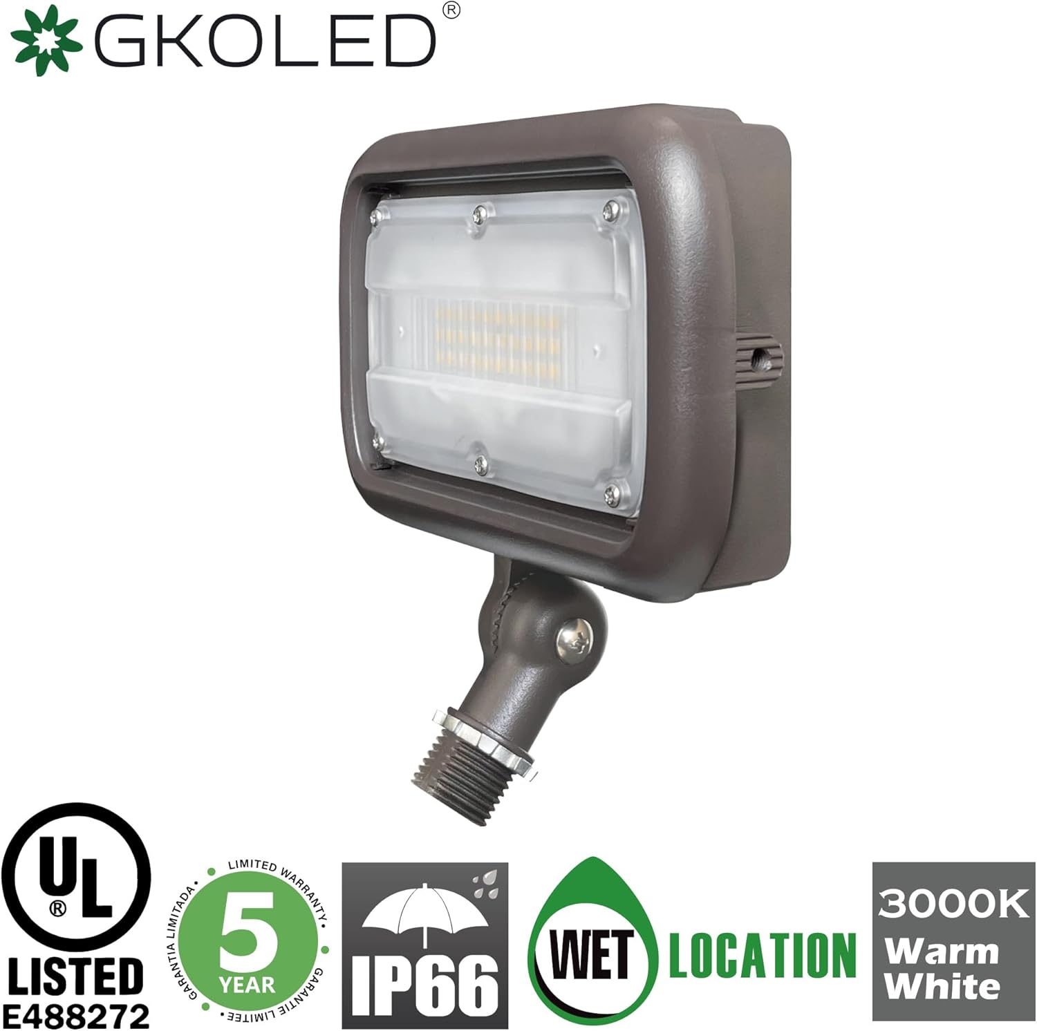LED FLOOD LIGHTS SERIES reflectores LED, GKOFD30W27V50KBDB77, 30.00watts, 120.00 volts