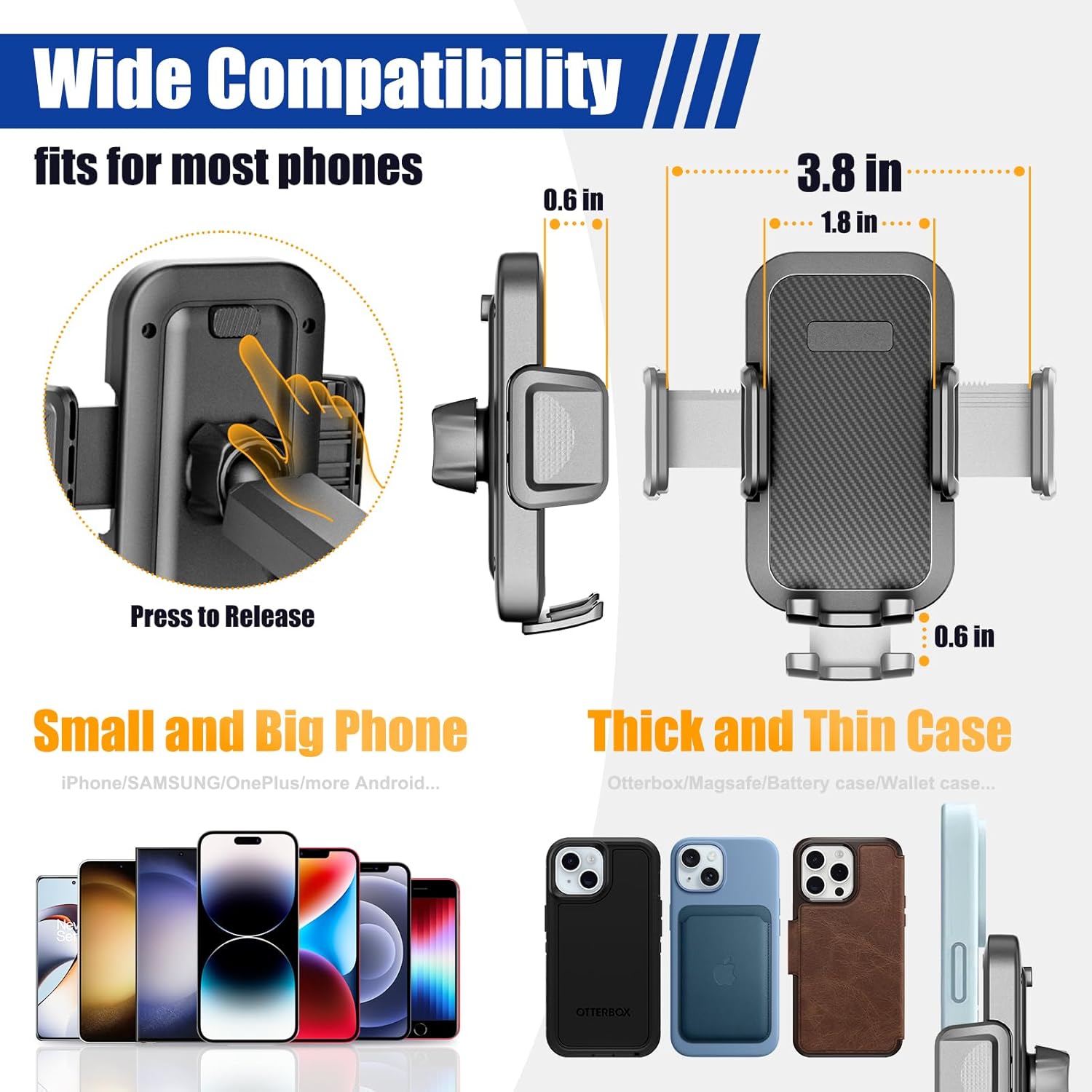 Soporte de teléfono para automóvil, expansor de portavasos 2 en 1 para automóvil con rotación de 360 soporte de teléfono celular de brazo largo para