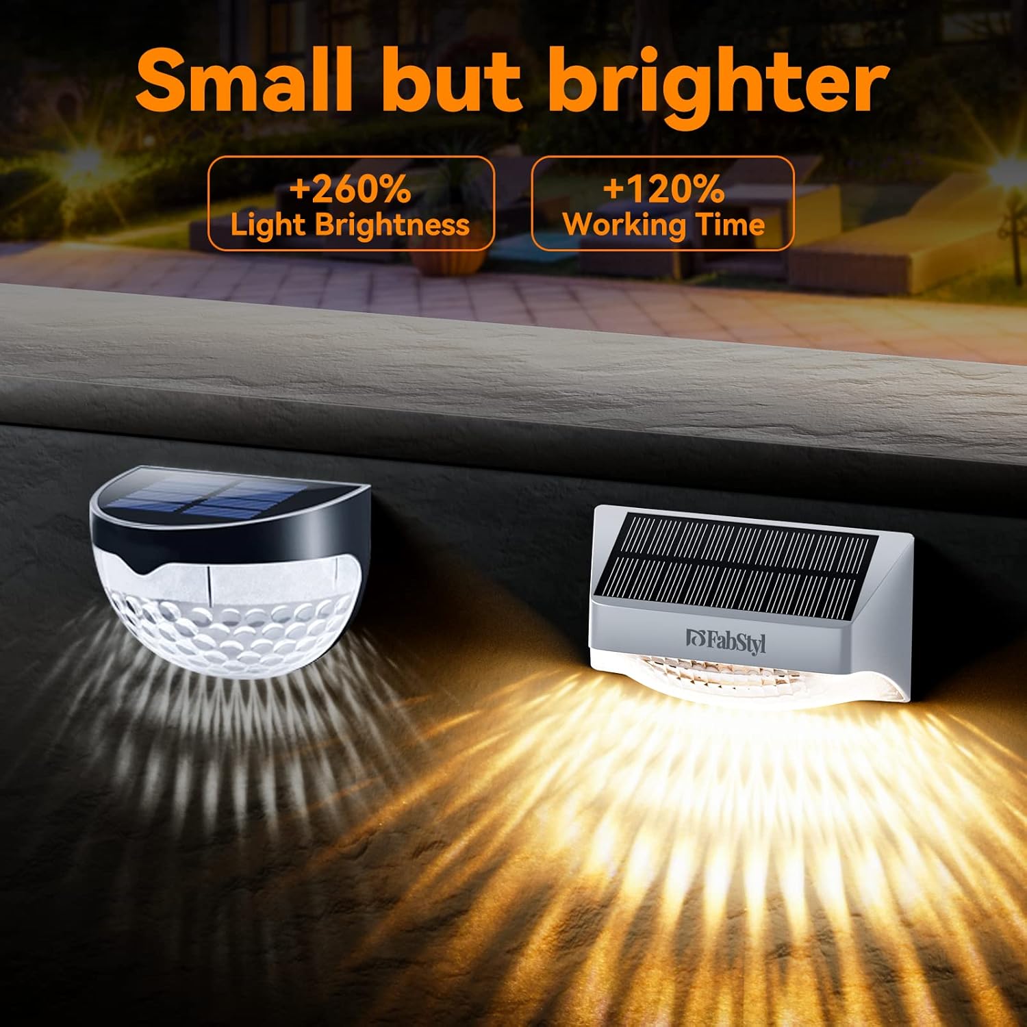 Luces solares para valla, RGB de 10 modos de trabajo, luces solares para exteriores, impermeables, luces solares LED de pared para escaleras,