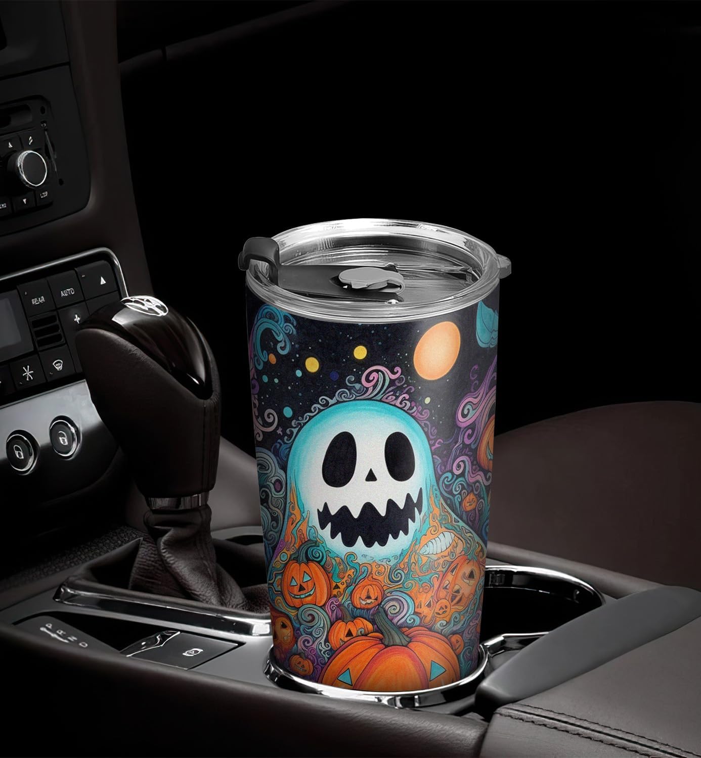 Vaso de Halloween de 20 onzas, con diseño de fantasma Boo Boo, Trick or Treat, vaso de fantasma de calabaza, taza de viaje aislada con tapa, termo