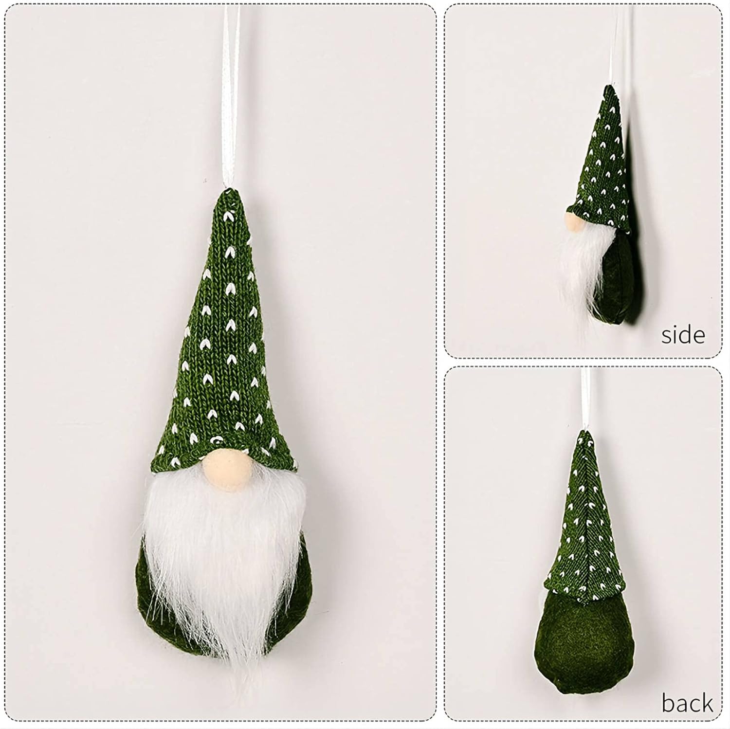 TIWEIO – Juego de 15 adornos de Navidad de gnomo, decoración de gnomo de Navidad, Papá Noel, elfo, decoración para el hogar, gnomos hechos a mano,