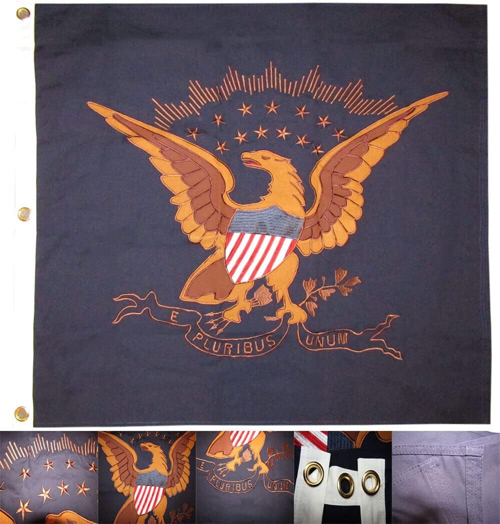 Bandera bordada de algodón USCT E Pluribus Unum de 38 x 38 pulgadas
