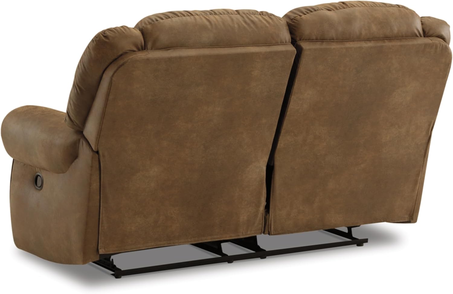 Signature Design by Ashley Boothbay Classic – Sofá biplaza reclinable manual de piel sintética, color marrón oscuro
