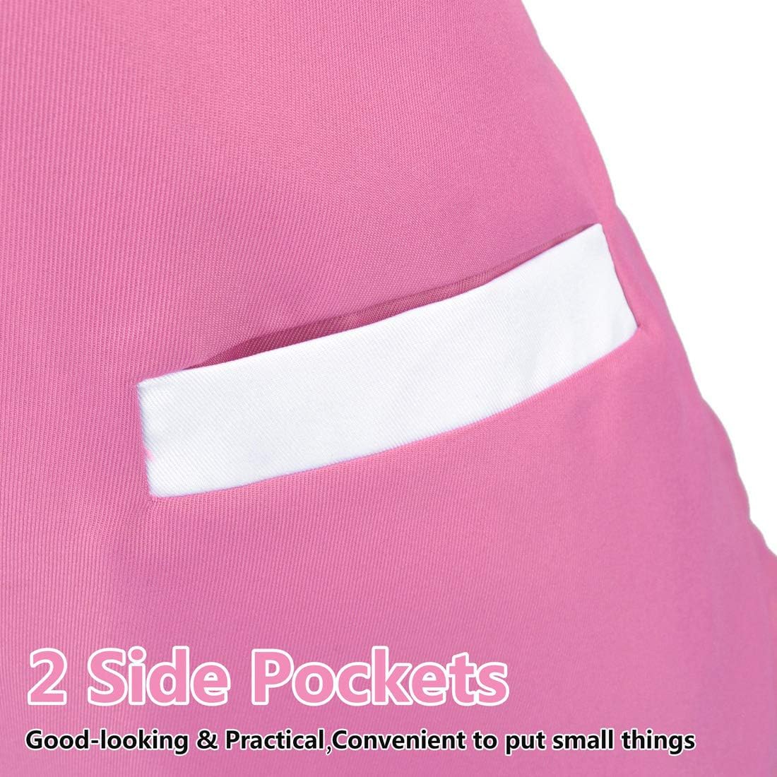 Surrui Peluquero Peluquero Delantales con Bolsillos Peluquero Delantal Camarera Sin Mangas Chaleco Ropa de Trabajo Rosa, Rosado