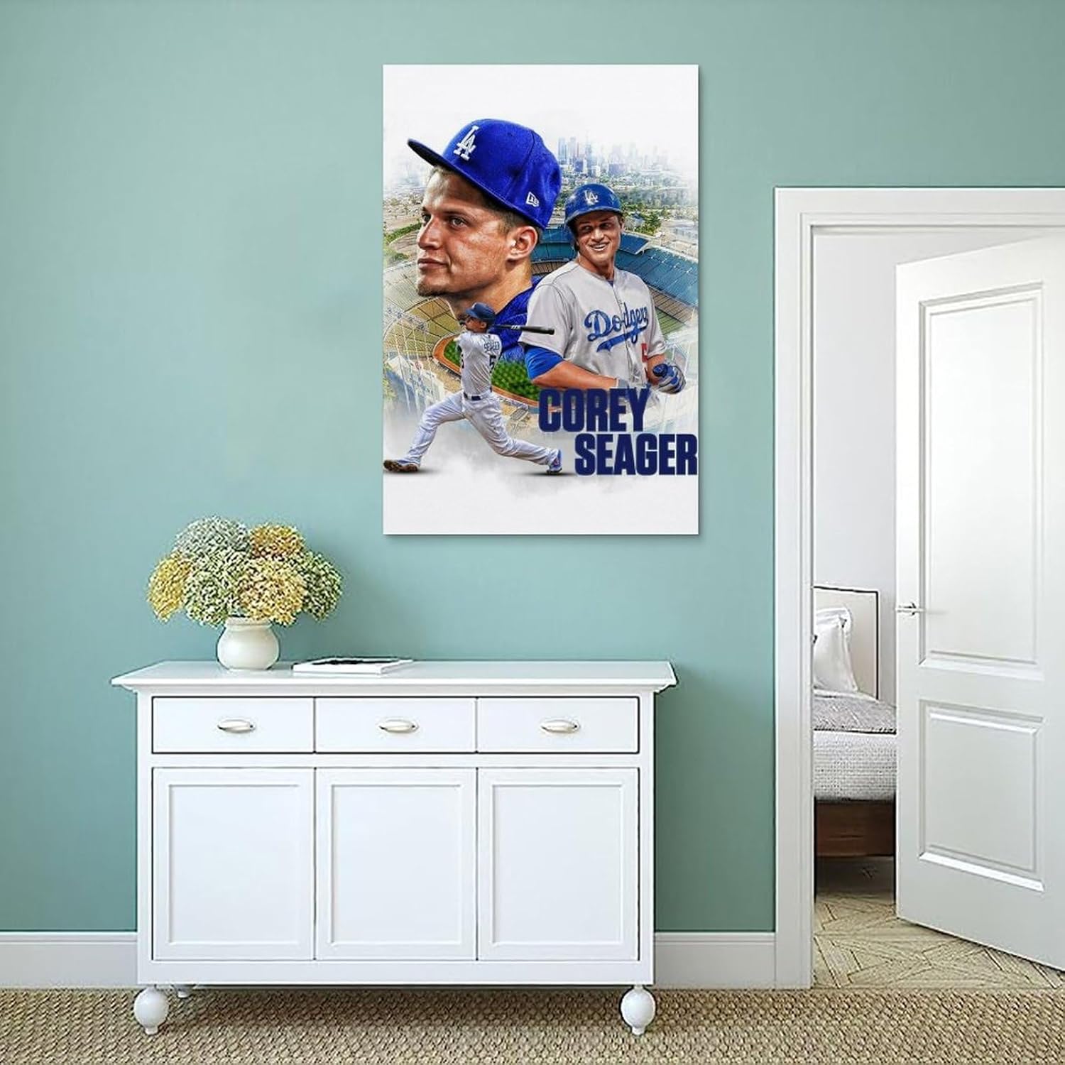 FitNxt Corey Seager – Póster de baloncesto decorativo para pared, pintura en lienzo, regalo, sala de estar, decoración de dormitorio, obras de arte