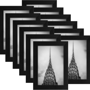 Juego de 12 marcos de fotos de 4 x 6 pulgadas, color negro, para galería de pared, collage de fotos o exhibición de mesa Juego de 12 marcos de fotos de 4 x 6 pulgadas, color negro, para galería de pared, collage de fotos o exhibición de mesa