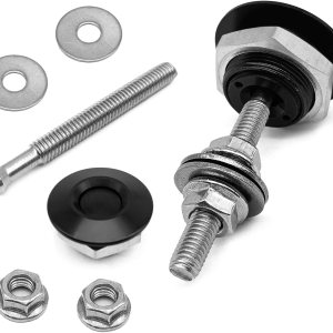 Paquete de 2 pasadores para capó de vehículo, botón de hebilla envolvente de aleación de aluminio, universal para clip de cierre rápido para el Paquete de 2 pasadores para capó de vehículo, botón de hebilla envolvente de aleación de aluminio, universal para clip de cierre rápido para el