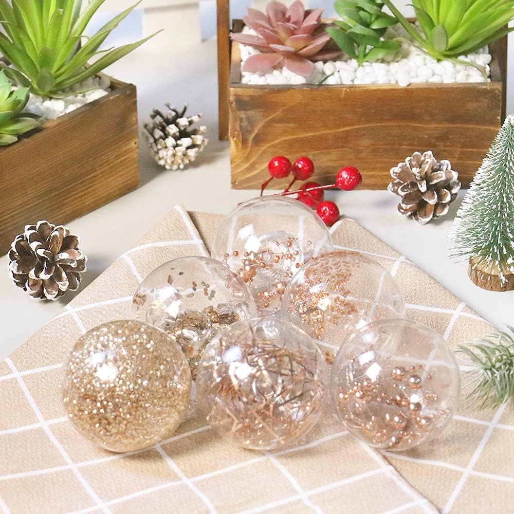 Juego de adornos de Navidad de 2.76 pulgadas, 30 piezas inastillables decorativas colgantes con relleno delicado, bolas de árbol de Navidad