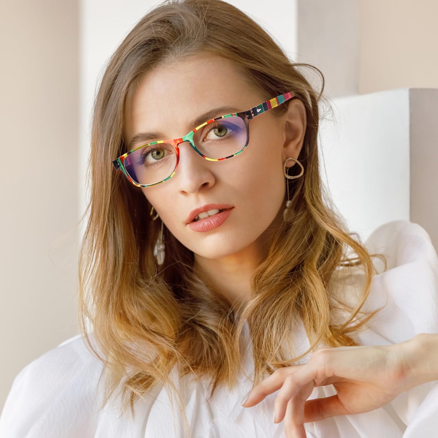 CLASAGA Reading Glasses for Women, Pattern Print Blue Light Blocking Stylish Ladies Computer Readers Eyeglasses