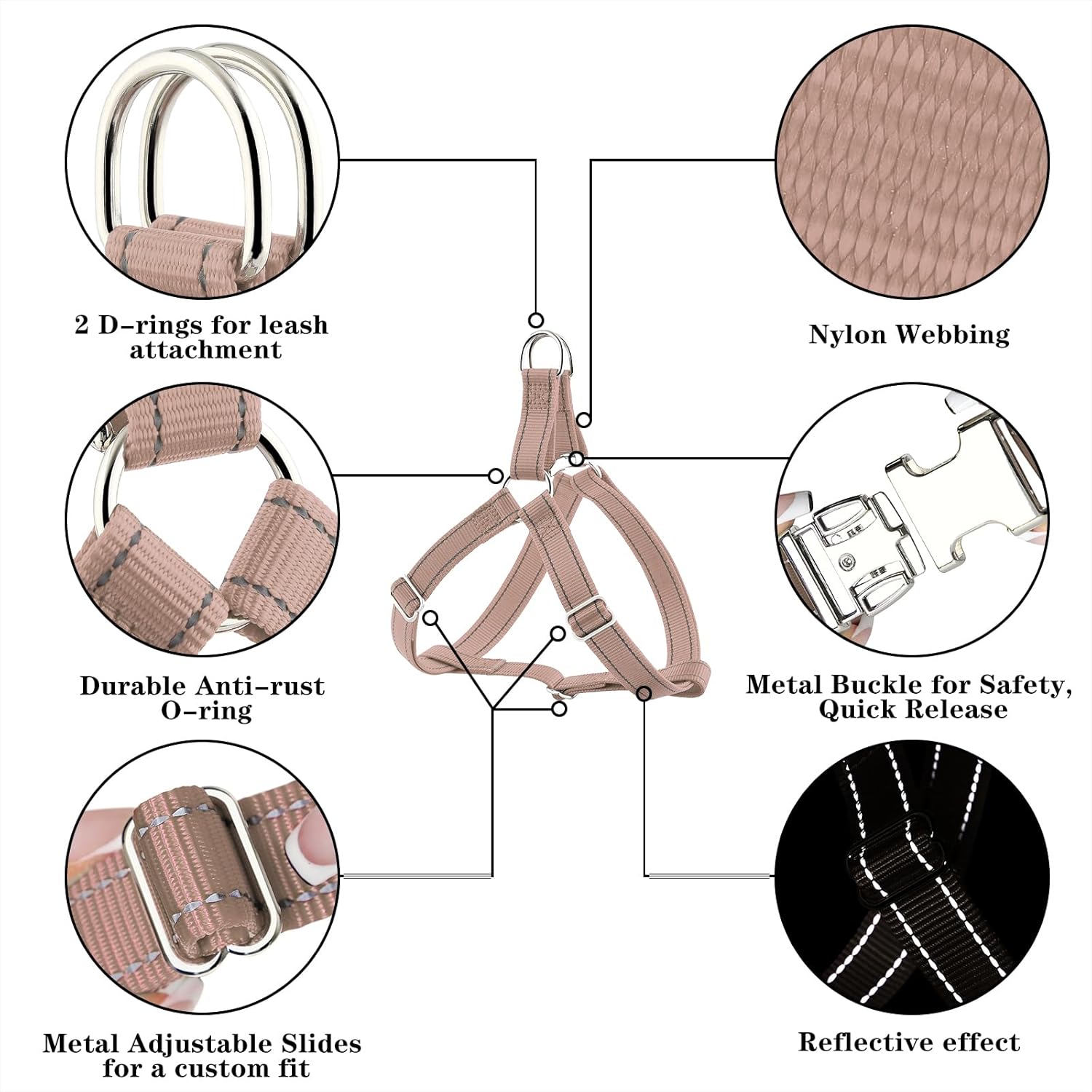 Plutus Pet Step in Arnés para perro, reflectante, ajustable y seguro con hebillas de metal, arnés para perro de fácil paseo para cachorros, perros
