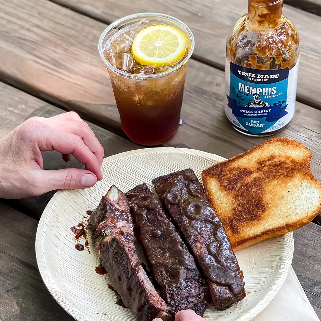 True Made Foods Memphis Style Salsa para barbacoa, dulce y picante, sin azúcar añadido, Keto, Whole30, Paleo (18 onzas, 1 paquete)