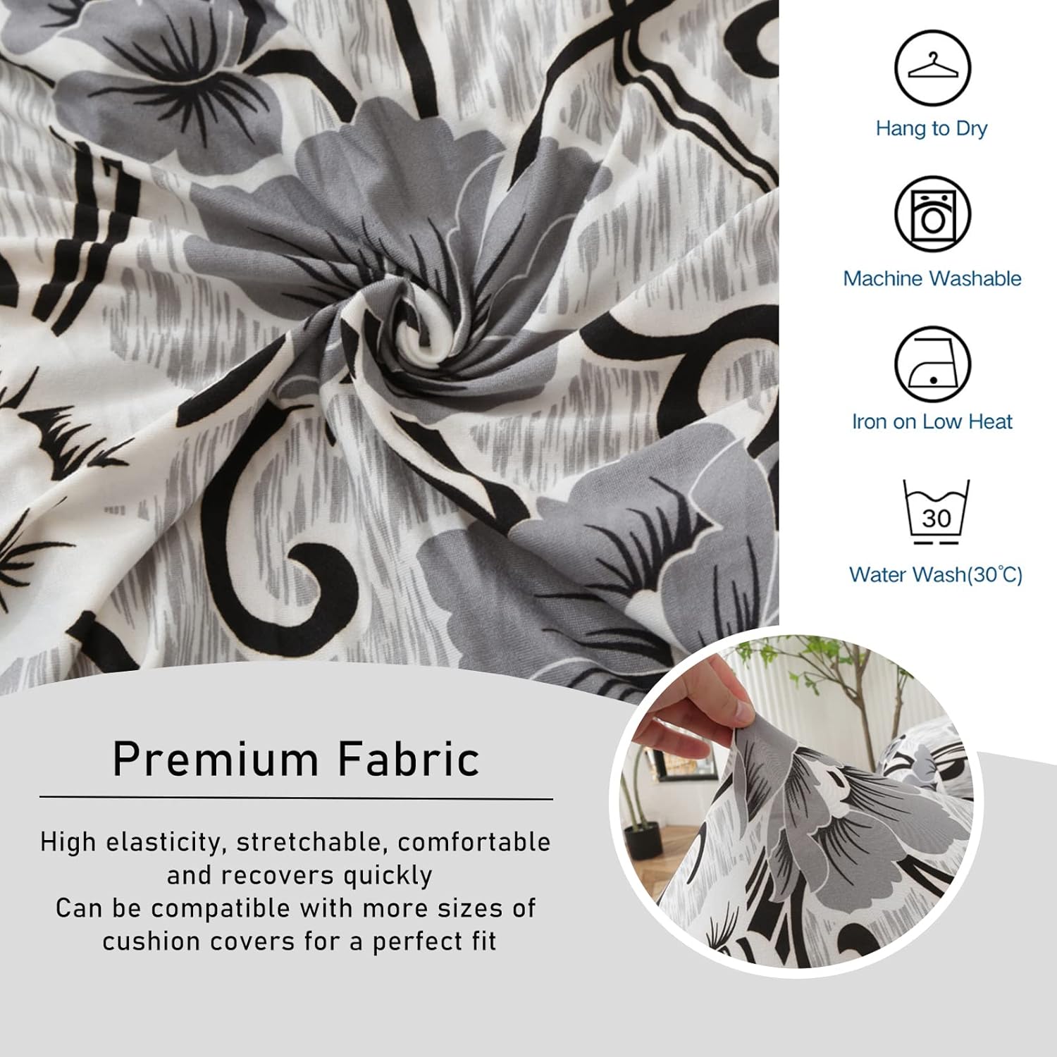 CRFATOP Funda elástica para sillón reclinable con bolsillos, estampado floral, funda reclinable individual de 4 piezas, funda para sofá reclinable