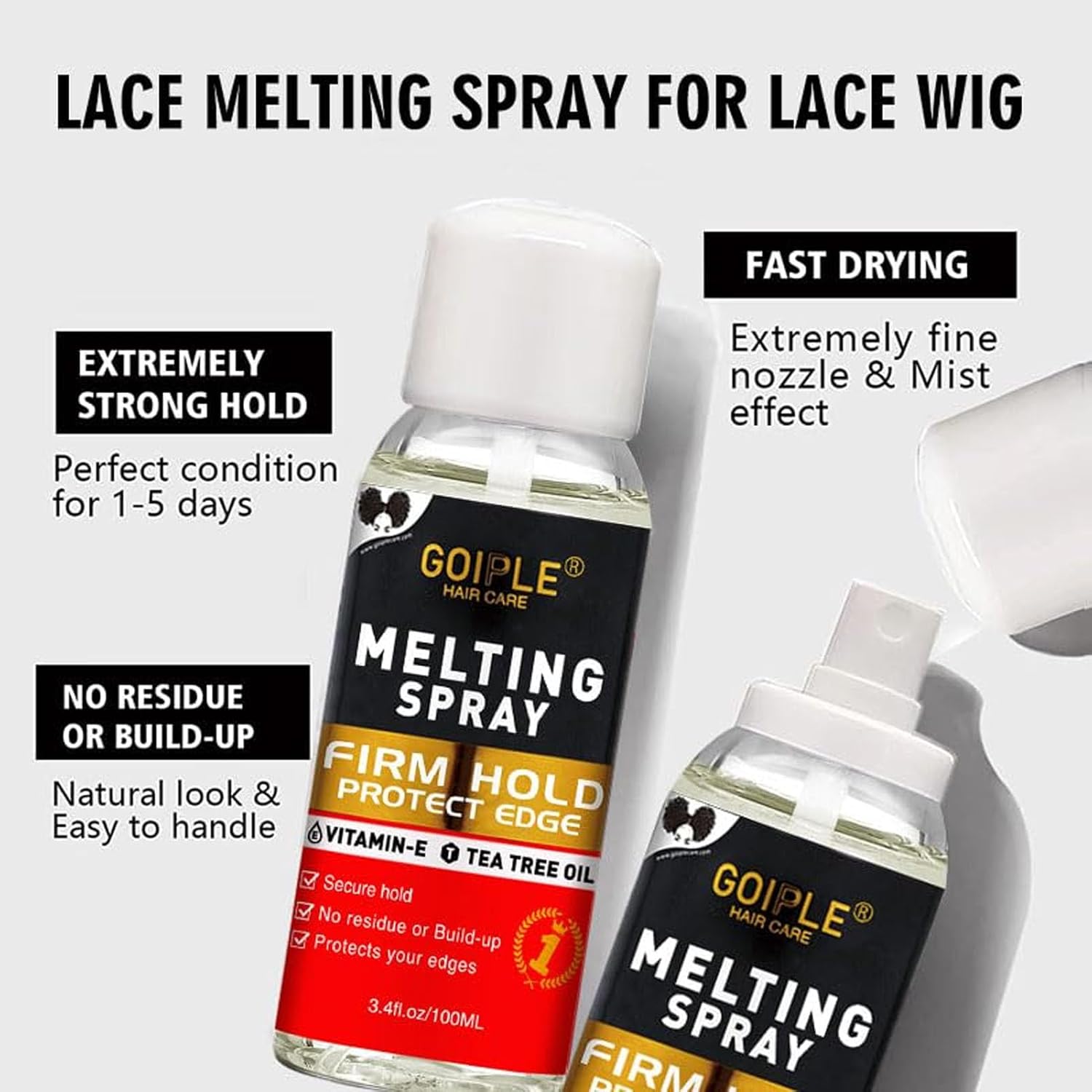 Pegamento de encaje para pelucas de encaje frontal, adhesivo de peluca para extensiones de pelucas, spray de fusión de encaje para pelucas de