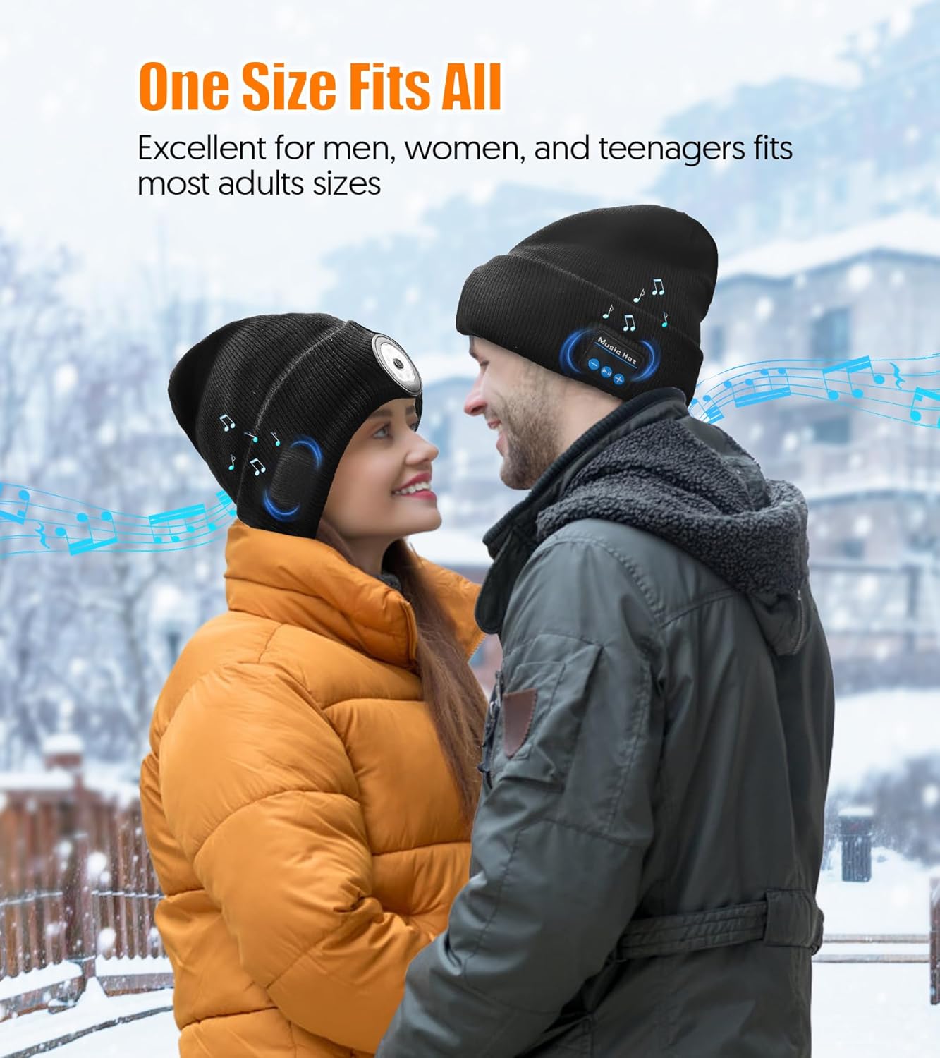 Tenzda Gorro Bluetooth  Gorro de punto musical unisex recargable con auriculares inalámbricos ligeros, regalos únicos para hombres y mujeres, color